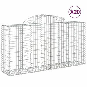 vidaXL 20 db íves horganyzott vas gabion kosár 200x50x100/120 cm kép