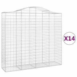 vidaXL 14 db íves horganyzott vas gabion kosár 200x50x180/200 cm kép