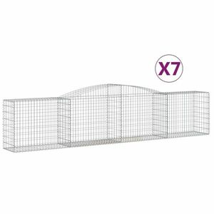 vidaXL 7 db íves horganyzott vas gabion kosár 400x50x80/100 cm kép