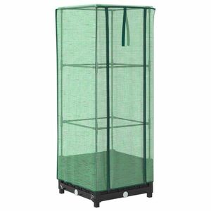 vidaXL rattan megjelenésű magaságyás melegháztakaróval 40x40x123 cm kép