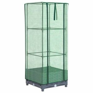 vidaXL rattan megjelenésű magaságyás melegháztakaróval 40x40x123 cm kép