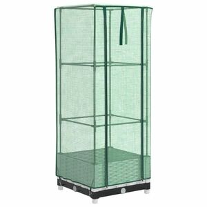 vidaXL rattan megjelenésű magaságyás melegháztakaróval 40x40x123 cm kép