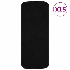 vidaXL 15 db fekete négyszögű csúszásmentes lépcsőszőnyeg 60 x 25 cm kép