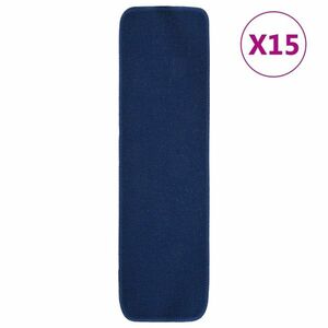 vidaXL 15 db sötétkék négyszögű csúszásmentes lépcsőszőnyeg 75 x 20 cm kép