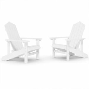 vidaXL 2 db fehér HDPE kerti adirondack szék kép