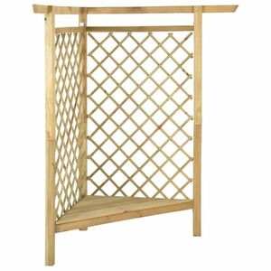 vidaXL impregnált fenyőfa sarokpergola paddal 166 x 81 x 174 cm kép