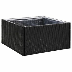 vidaXL fekete polyrattan kerti ültetőláda 80 x 80 x 40 cm kép