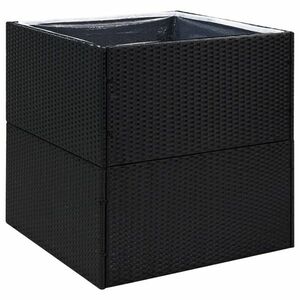 vidaXL fekete polyrattan kerti ültetőláda 80x80x80 cm kép