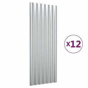 vidaXL 12 db ezüst porszórt acél tetőpanel 100 x 36 cm kép