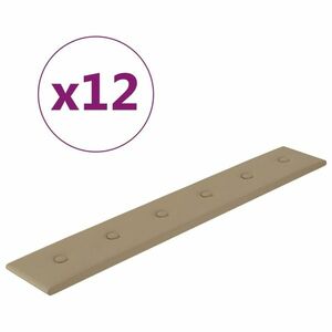 vidaXL 12 db kávészínű műbőr fali panel 90 x 15 cm 1, 62 m² kép