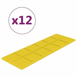 vidaXL 12 db világossárga szövet fali panel 90x30 cm 3, 24 m² kép