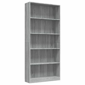 vidaXL 5 szintes szürke sonoma szerelt fa könyvszekrény 80x24x175 cm kép