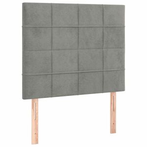 vidaXL 2 db világosszürke bársony fejtámla 90x5x78/88 cm kép