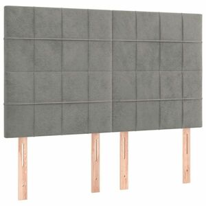 vidaXL 4 db világosszürke bársony fejtámla 72 x 5 x 78/88 cm kép