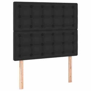 vidaXL 2 db fekete műbőr fejtámla 90x5x78/88 cm kép