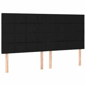 vidaXL 4 db fekete szövet fejtámla 100x5x78/88 cm kép