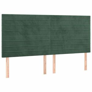 vidaXL 4 db sötétzöld bársony fejtámla 80 x 5 x 78/88 cm kép