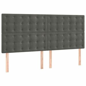 vidaXL 4 db sötétszürke bársony fejtámla 90x5x78/88 cm kép