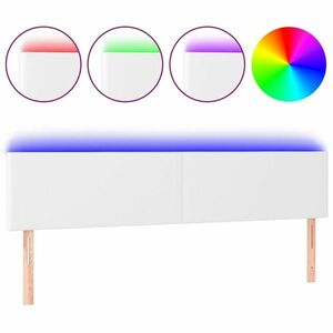 vidaXL fehér műbőr LED-es fejtámla 180 x 5 x 78/88 cm kép