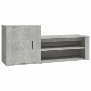 vidaXL betonszürke szerelt fa cipőszekrény 130x35x54 cm kép