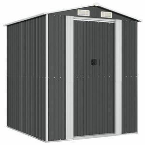 vidaXL antracitszürke horganyzott acél kerti fészer 192 x 191 x 223 cm kép