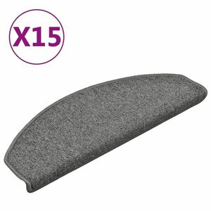 vidaXL 15 db sötétzöld lépcsőszőnyeg 65 x 24 x 4 cm kép