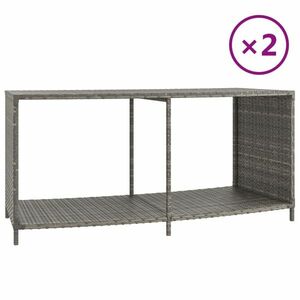 vidaXL 2 db szürke polyrattan tárolópolc kép