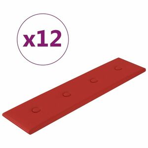 vidaXL 12 db bordó műbőr fali panel 60 x 15 cm 1, 08 m² kép