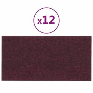 vidaXL 12 db lila szövet fali panel 30 x 15 cm 0, 54 m² kép