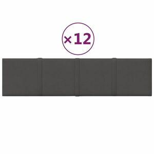 vidaXL 12 db sötétszürke szövet fali panel 60x15 cm 1, 08 m² kép