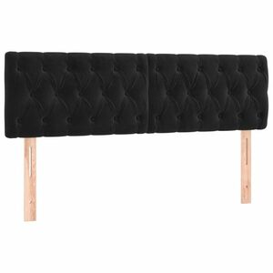 vidaXL 2 db fekete bársony fejtámla 72 x 7 x 78/88 cm kép