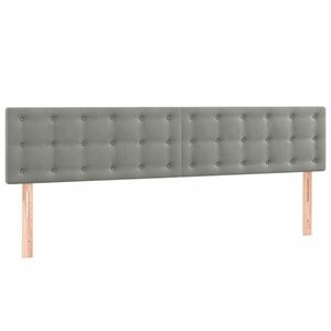 vidaXL 2 db világosszürke bársony fejtámla 100x5x78/88 cm kép