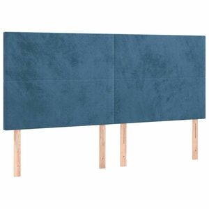 vidaXL 4 db sötétkék bársony fejtámla 100x5x78/88 cm kép