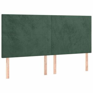 vidaXL 4 db sötétzöld bársony fejtámla 90x5x78/88 cm kép