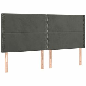 vidaXL 4 db sötétszürke bársony fejtámla 90x5x78/88 cm kép