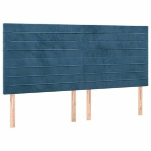 vidaXL 4 db sötétkék bársony fejtámla 90x5x78/88 cm kép