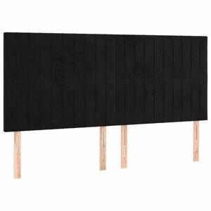 vidaXL 4 db fekete bársony fejtámla 90x5x78/88 cm kép