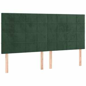 vidaXL 4 db sötétzöld bársony fejtámla 80 x 5 x 78/88 cm kép