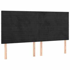 vidaXL 4 db fekete bársony fejtámla 90x5x78/88 cm kép