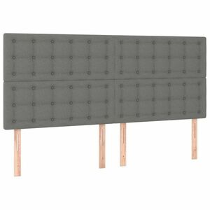 vidaXL 4 db sötétszürke szövet fejtámla 100x5x78/88 cm kép