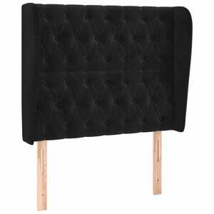 vidaXL fekete bársony fejtámla szárnyakkal 93 x 23 x 118/128 cm kép