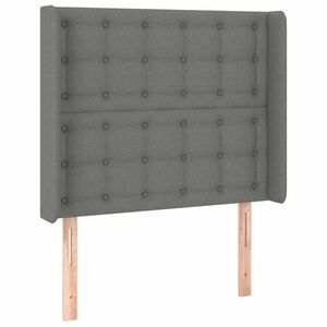 vidaXL sötétszürke szövet fejtámla szárnyakkal 83x16x118/128 cm kép