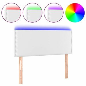 vidaXL fehér műbőr LED-es fejtámla 80 x 5 x 78/88 cm kép