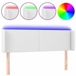 vidaXL fehér műbőr LED-es fejtámla 147x16x78/88 cm kép