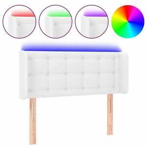 vidaXL fehér műbőr LED-es fejtámla 93x16x78/88 cm kép