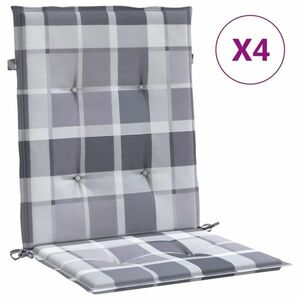 vidaXL 4 db szürke kockás oxford szövet háttámlás székpárna 100x50x3cm kép