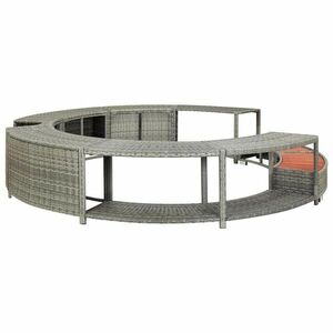 Szürke polyrattan jakuzzi-keret kép