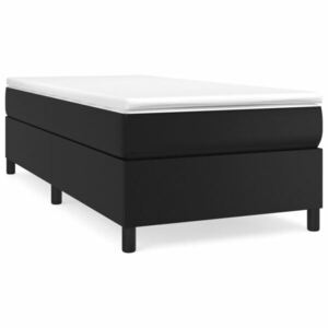 vidaXL fekete műbőr rugós ágy matraccal 90 x 200 cm kép