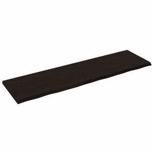 vidaXL sötétbarna kezelt tömör fa fürdőszobai pult 180x50x(2-4) cm kép