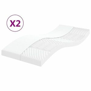 vidaXL 2 db fehér 7 zónás 20 ILD keménységű habmatrac 80 x 200 cm kép